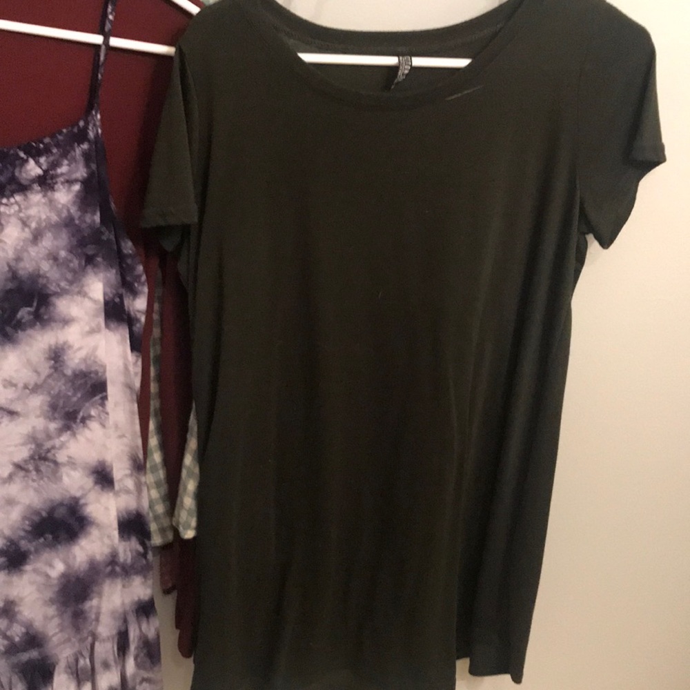 Dark olive green t-shirt dress